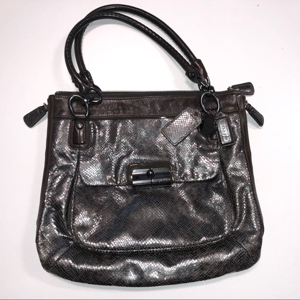 Coach Kristin Python Embossed Satchel